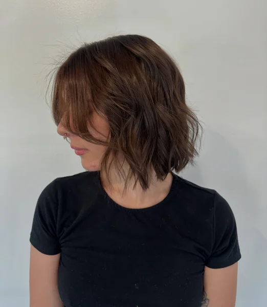 Short Choppy Bob with Long Bangs