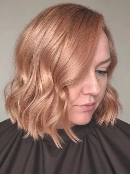 Wavy Lob in Strawberry Blonde