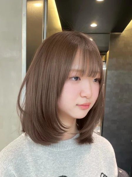 Light Brown Bob with Bangs