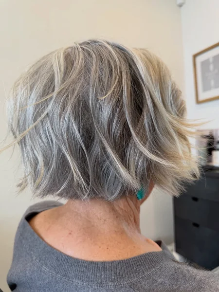 Choppy Bob with Blonde Highlights
