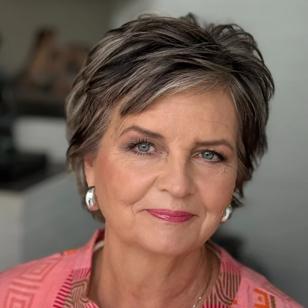 Textured Pixie with Gray Blending