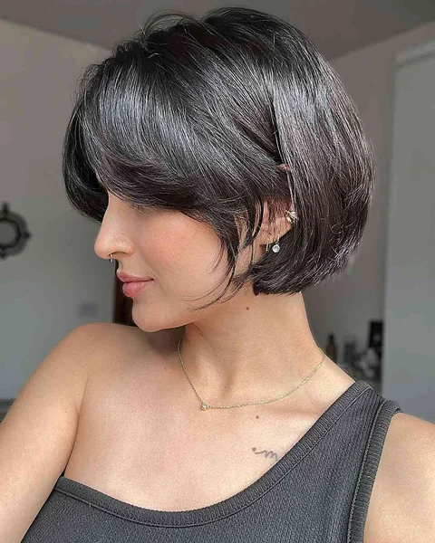 Textured Bob with Side Bangs