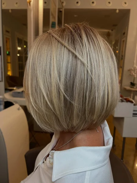 Layered Blonde Bob from Behind
