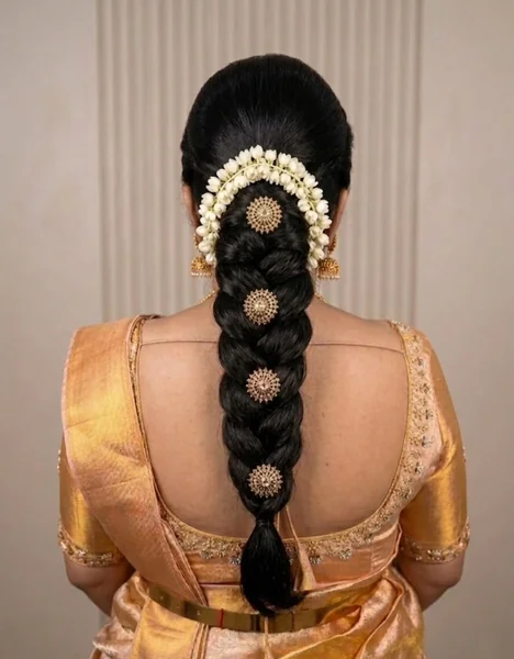 South Indian Bridal Braid with Jasmine
