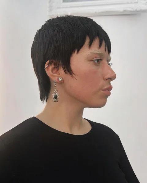 Edgy Micro Mullet with Baby Bangs