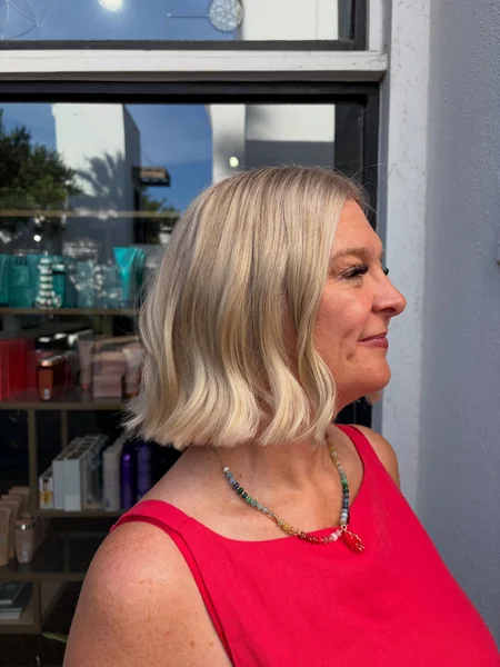 Blonde Blunt Bob With Soft Bends