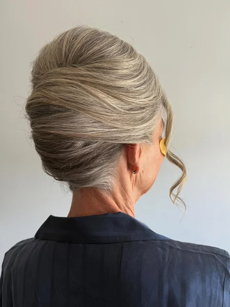 Silver-Blonde French Twist