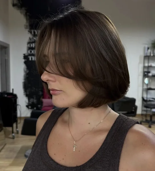 Rounded Curtain Bang Bob