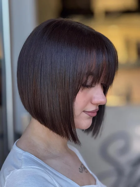 Angled Bob with Bangs