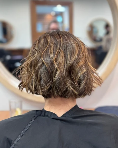 Tousled Blunt Bob with Highlights