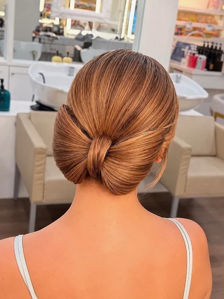 Sleek Low Hair Bow Bun