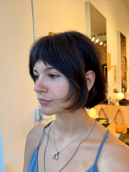 Face-Framing Baby Bob with Micro Bangs