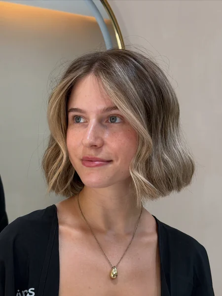 Blonde Bob with Flipped Ends