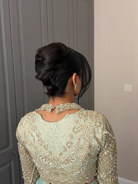French Twist with Side Fringe