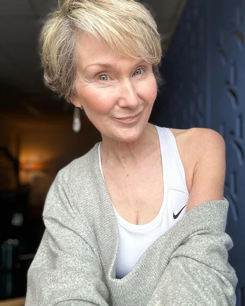 Side-Swept Blonde Pixie