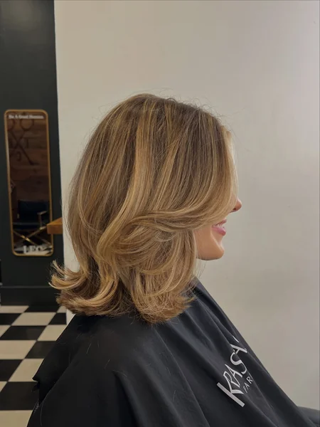 Honey Blonde Flipped Blowout