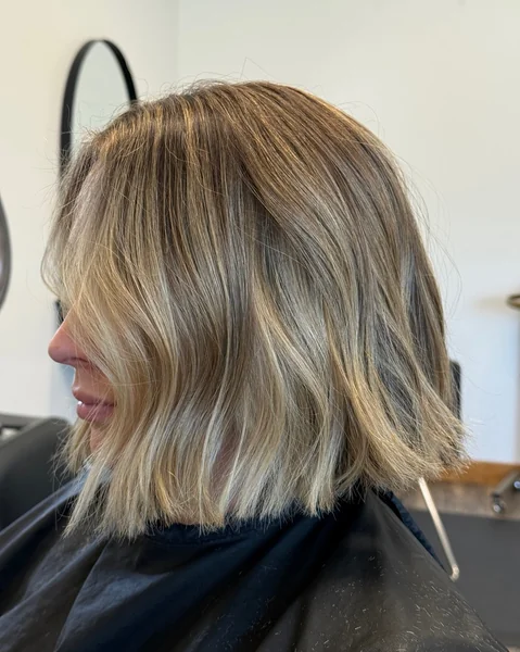 Straight Choppy Bob with Balayage