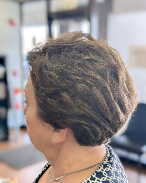 Brown Tousled Short Cut