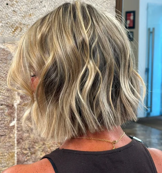 Choppy Blunt Blonde Bob
