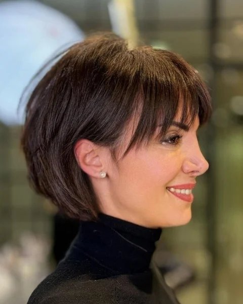 Short Layered Bob with Bangs