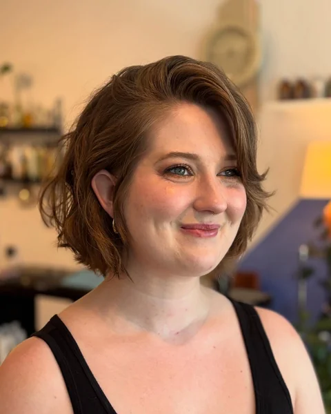 Side-Parted Wavy Bob
