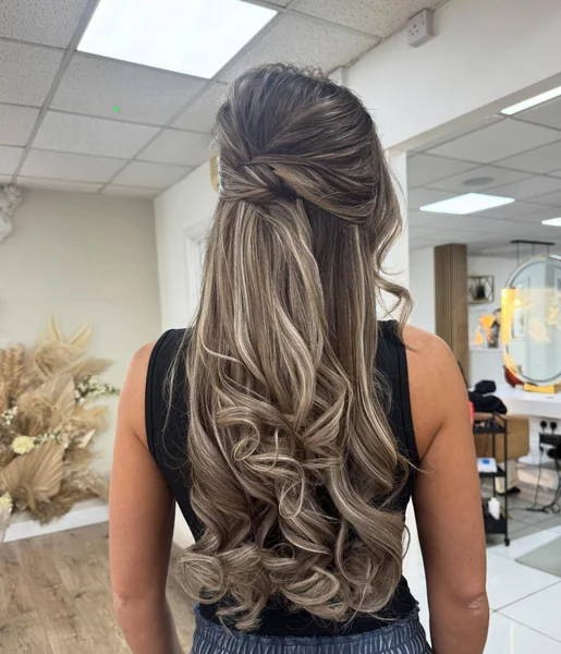 Half Up Twist with Curled Ends