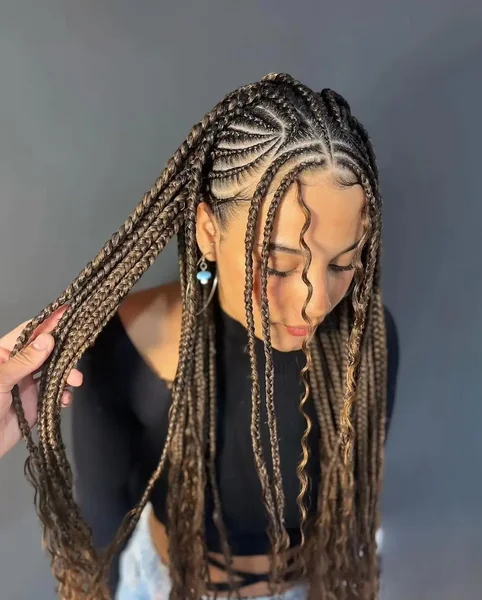 Highlighted Brown Boho Fulani Braids