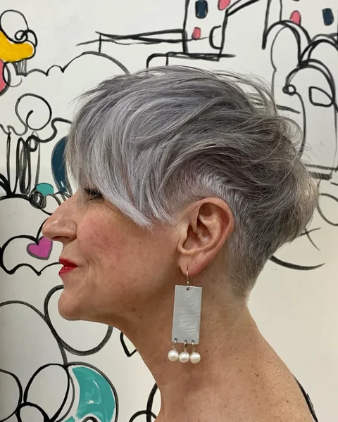 Silver Undercut Pixie