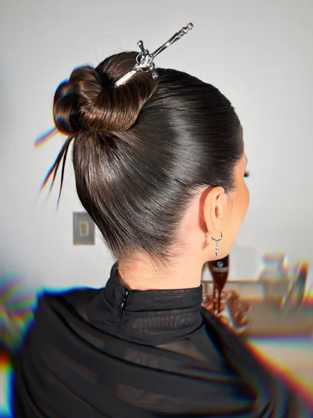 Top Bun with Hair Stick