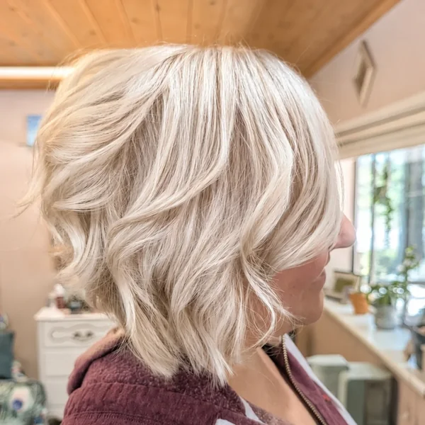 Platinum Choppy Bob for Over 50