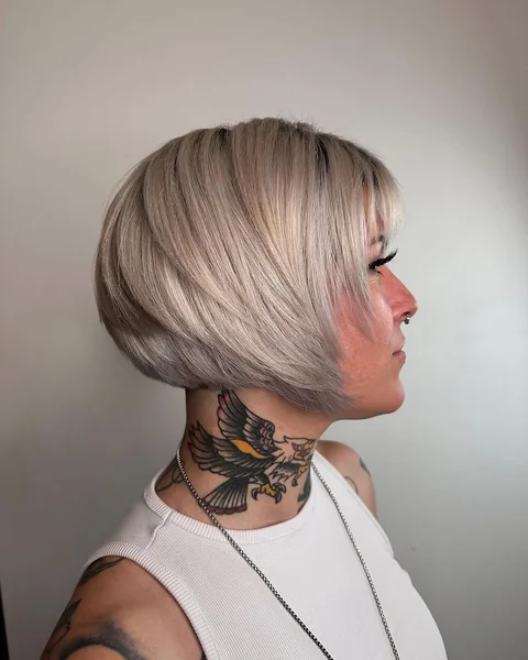 Silver Bob with Bangs