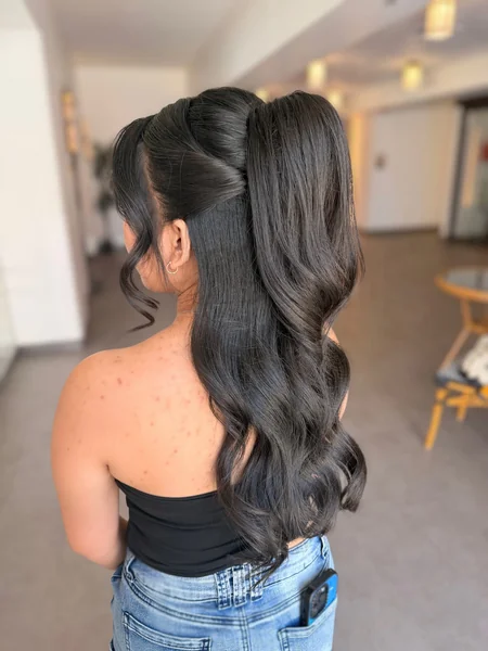 College Half Up Ponytail