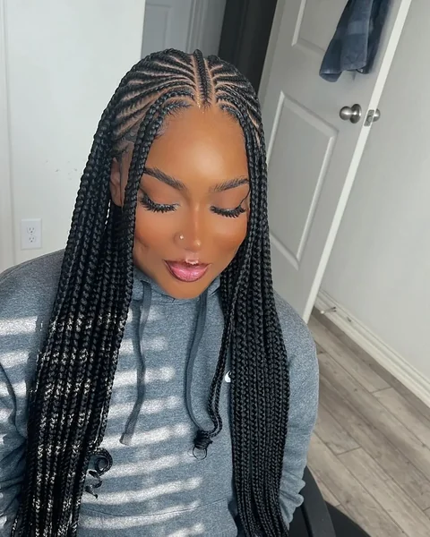 Classic Fulani Braids, Middle Part