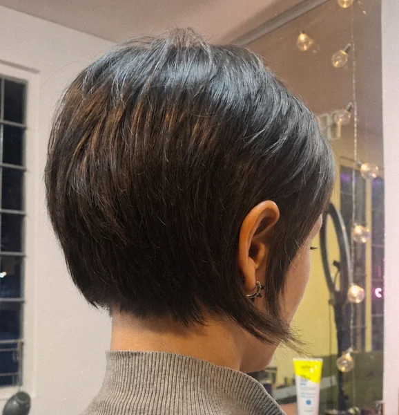 Sleek Tapered Bixie with Wispy Nape