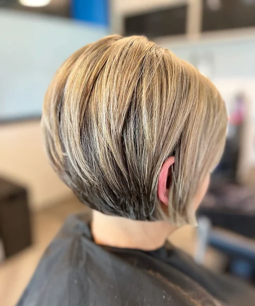 Blonde Highlighted Stacked Bob