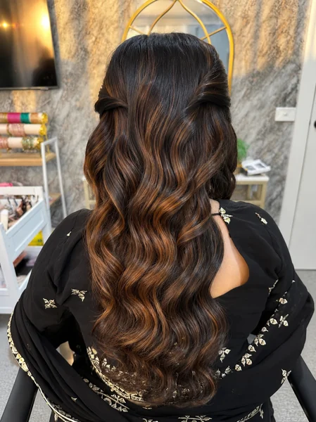 Twisted Half-Up with Highlighted Waves
