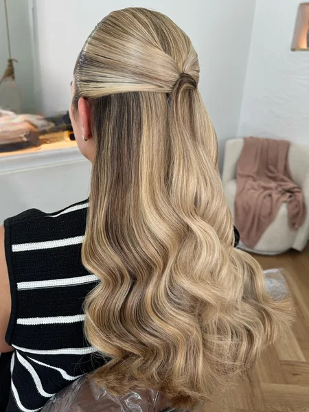 Sleek Half-Up with Soft Waves