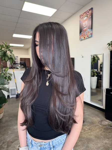 Violet Brown Long Layers