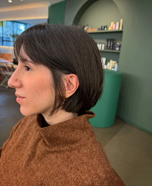 Chin Length Bob with Bangs