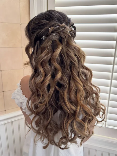 Twisted Half-Up with Pearls