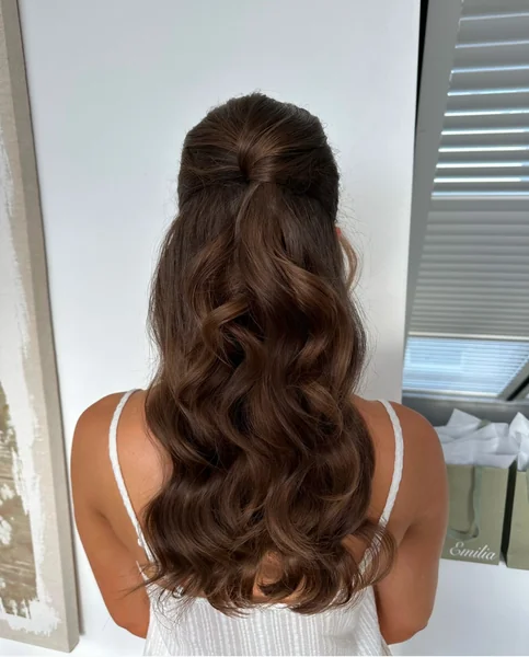 Simple Half Up with Soft Waves