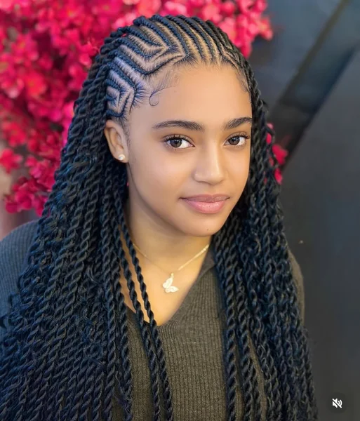 Cornrows with Senegalese Twists