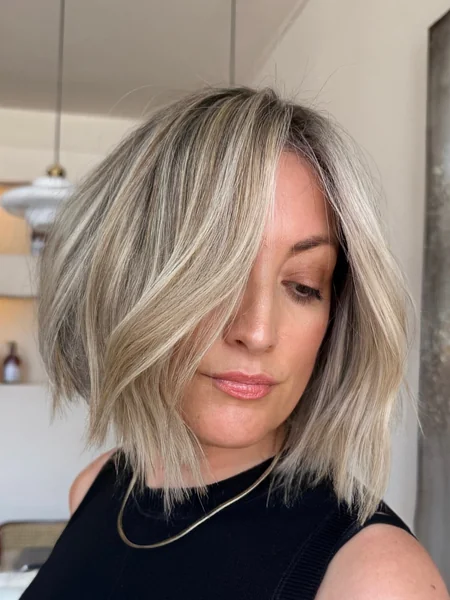 Choppy Bob with Side Part