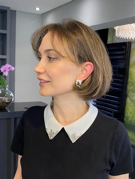 Chin Length Bob with Soft Bangs