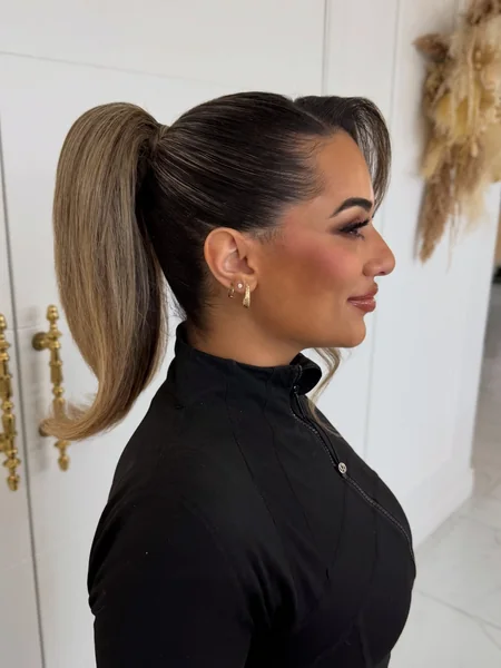 Flipped Ponytail with Side Bang