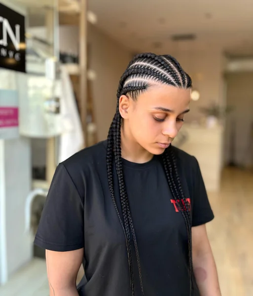 Long Straight Back Cornrows
