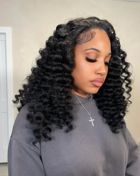 Voluminous Deep Wave Curls