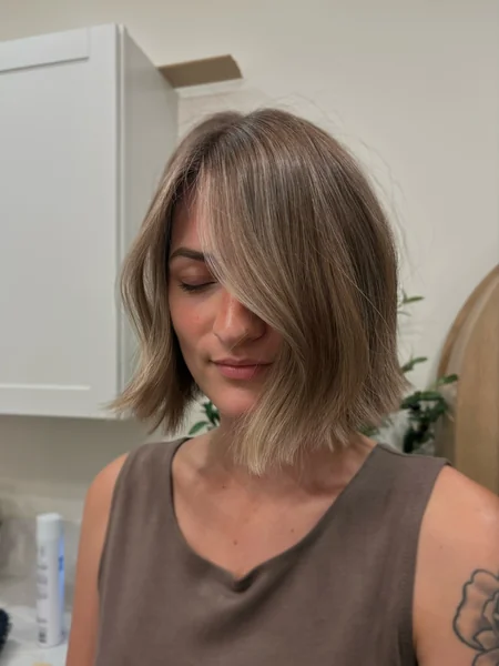 Chin Length Bob with Side Bangs