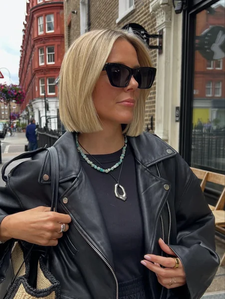 Sharp Blonde Street-Style Bob