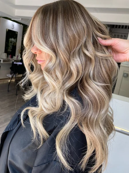 Curled Blonde Balayage